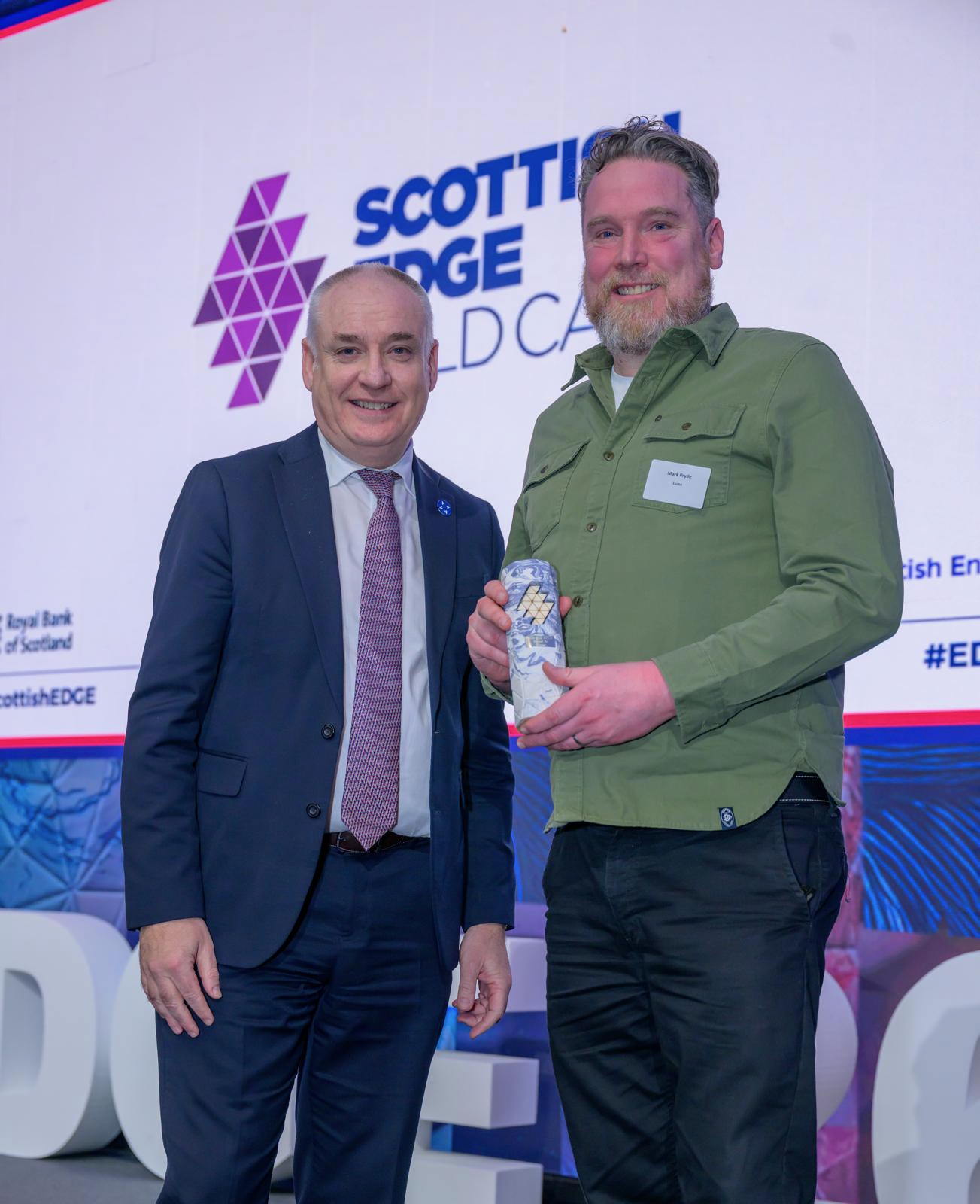 Mark Pryde collecting the Scottish EDGE Wild Card award